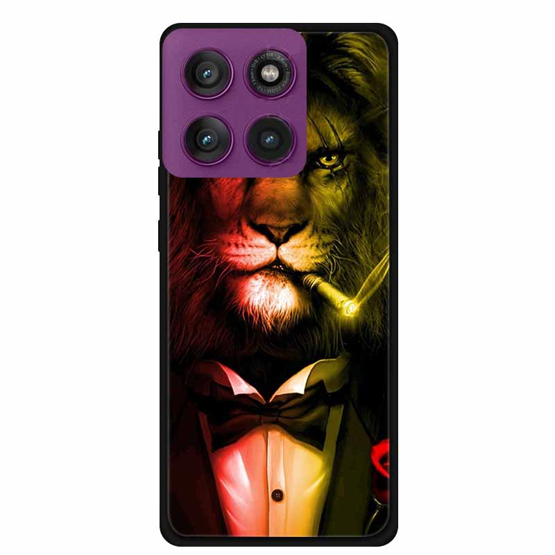 For Motorola Edge 60 Pro 5G Case Edge60 Pro Phone Case Tiger Black Silicone Soft Back Cover For Motorola Edge 60 Pro Case Coque