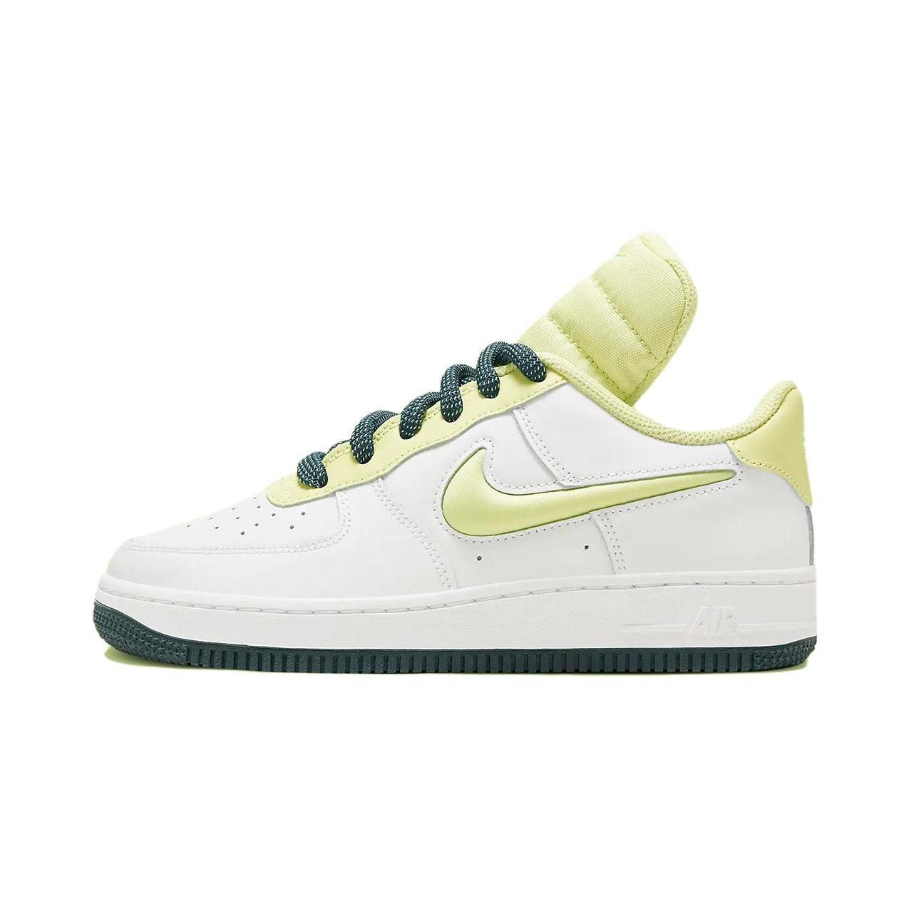 

Nike Air Force 1 Big Tongue Leather Abrasion Resistant Low top Kids Skateboarding Shoes White Green FB9511-100 28
