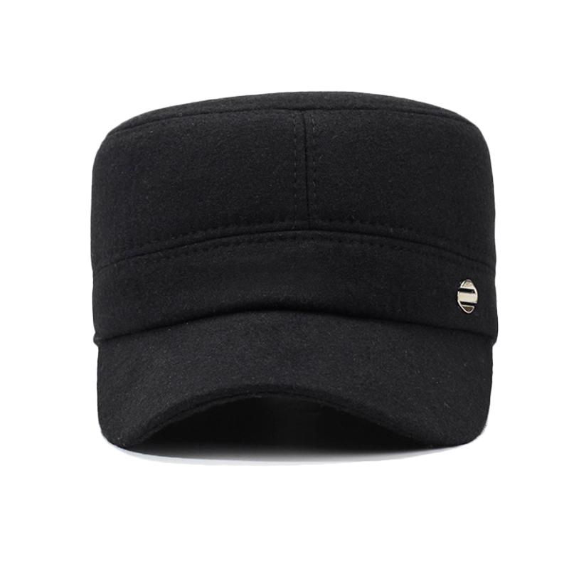 Autumn Winter Men's Hat Winter Cotton Ear Protection Wool Flat Cap Middle-Aged Old People's Hat Outdoor Warm Cap