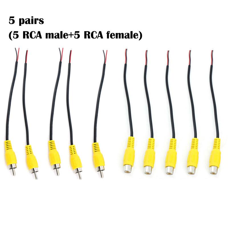 15cm Audio 2pin Rca Female or Male Audio Cable Extension Av Single Head Video Plug Stereo Extension Wire Tools Connector