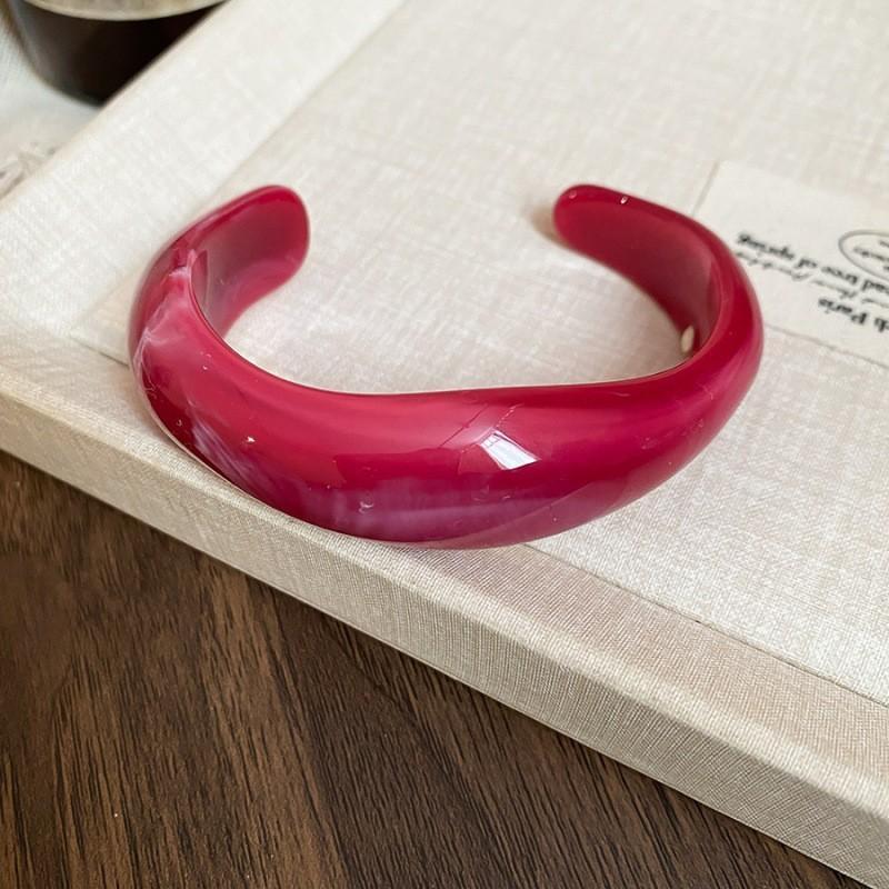 Wide Acrylic Bangles Smooth Glossy Surface Multicolor Marbled Pattern Perfect Womens Fashion Jewelry For Daily Wear Party