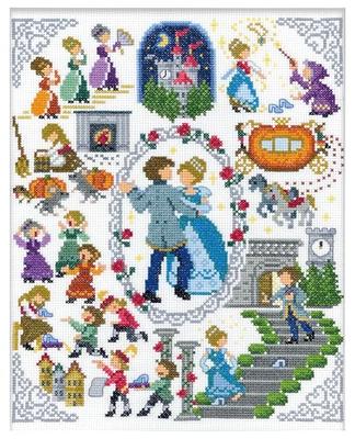 Olympus Thread Embroidery Kit Cross Stitch Nostalgic Story Design by Nitka Cinderella 7594 *Frames W-58 and W-59 Are Sold Separately.