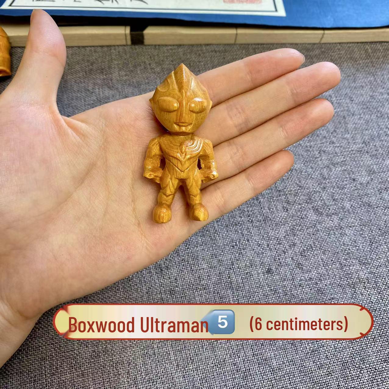 

Ultraman Boxwood Carved Pocket Hand Piece - Men s Birthday Gift Ornament