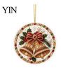 Office Holiday Decorations Christmas Acrylic Hanging Ornament, 2D Flat Double Side Printed Home Decor Santa Snowman Pendant for Tree Window, Festive