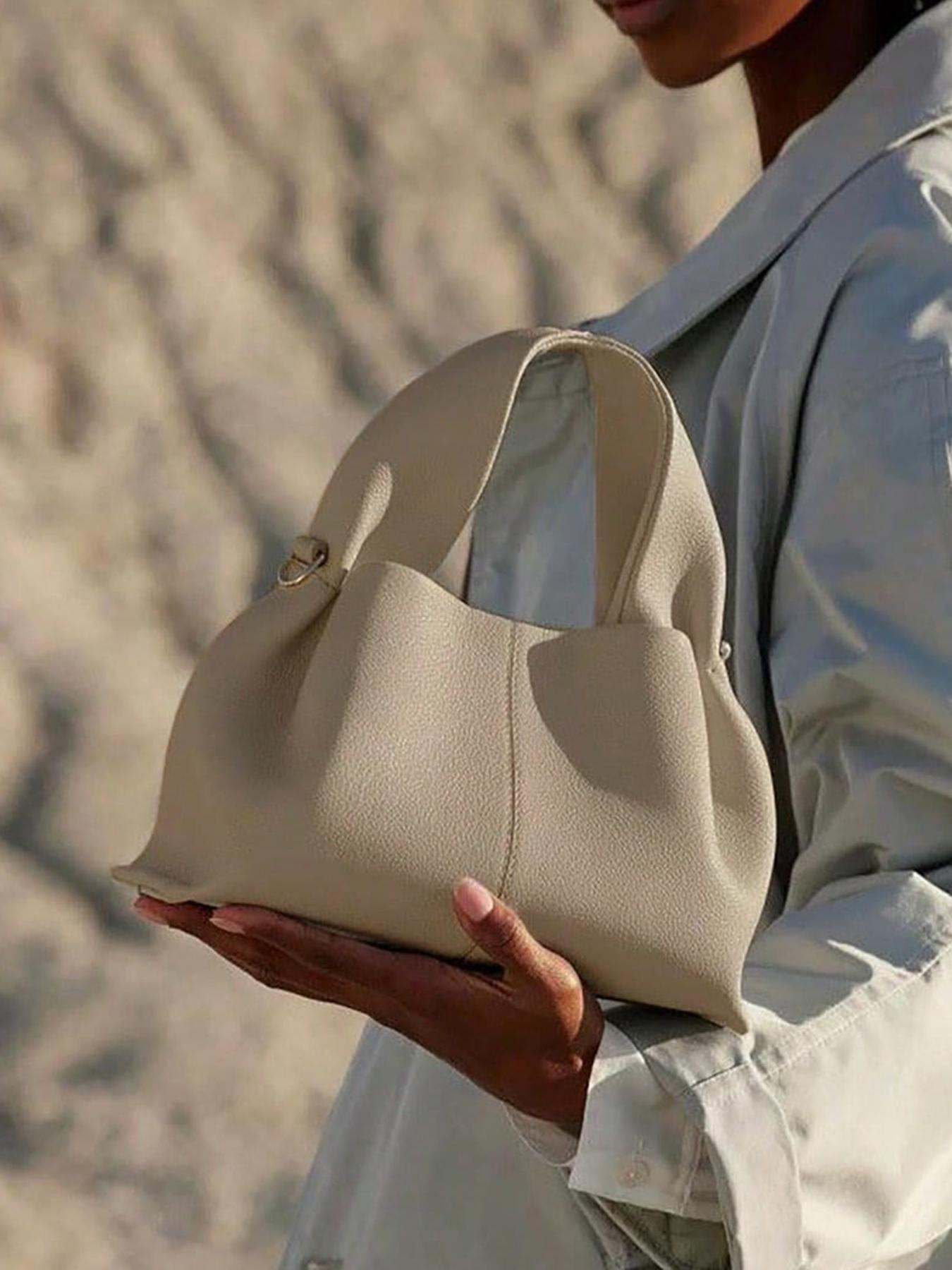 

Стильная и простая сумка-облако Polene, легкая роскошь, французская сумка-пельмень, европейская и американская ретро, высококлассная портативная сумка-мессенджер белый