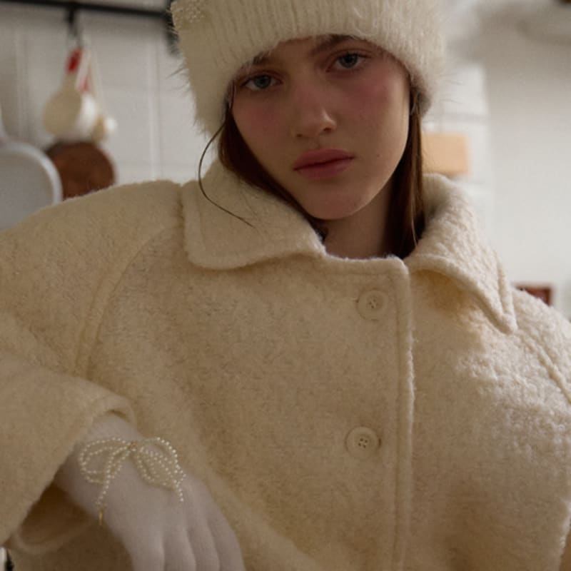 leterie ANGORA RIBBON GLOVES_WHITE