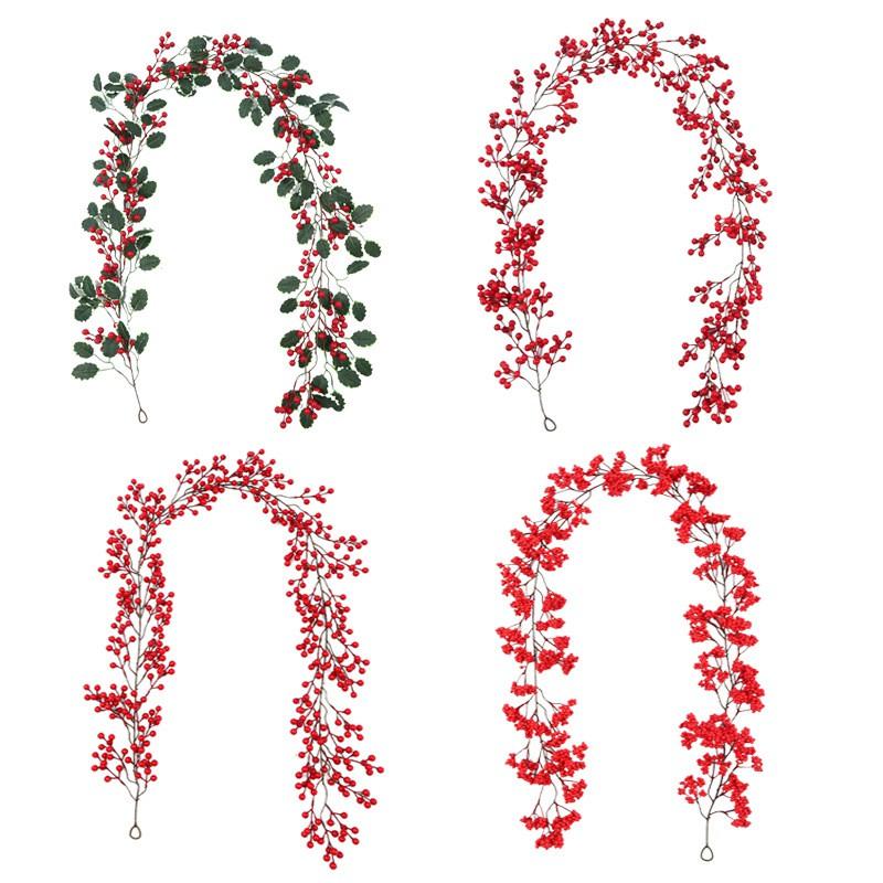 Artificial Red Berry Vine Garland Christmas Decor Holiday Party Home Wedding Styling
