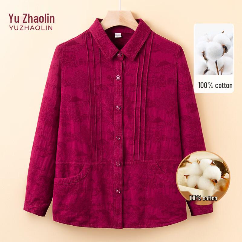 YUZHAOLIN Women s 100% Cotton Floral Shirt Cardigan XL