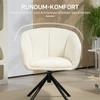 Armchair, Upholstered Chair with Comfortable Seat Shell, Swivel, Cozy Cover, up to 120 kg, Cream White