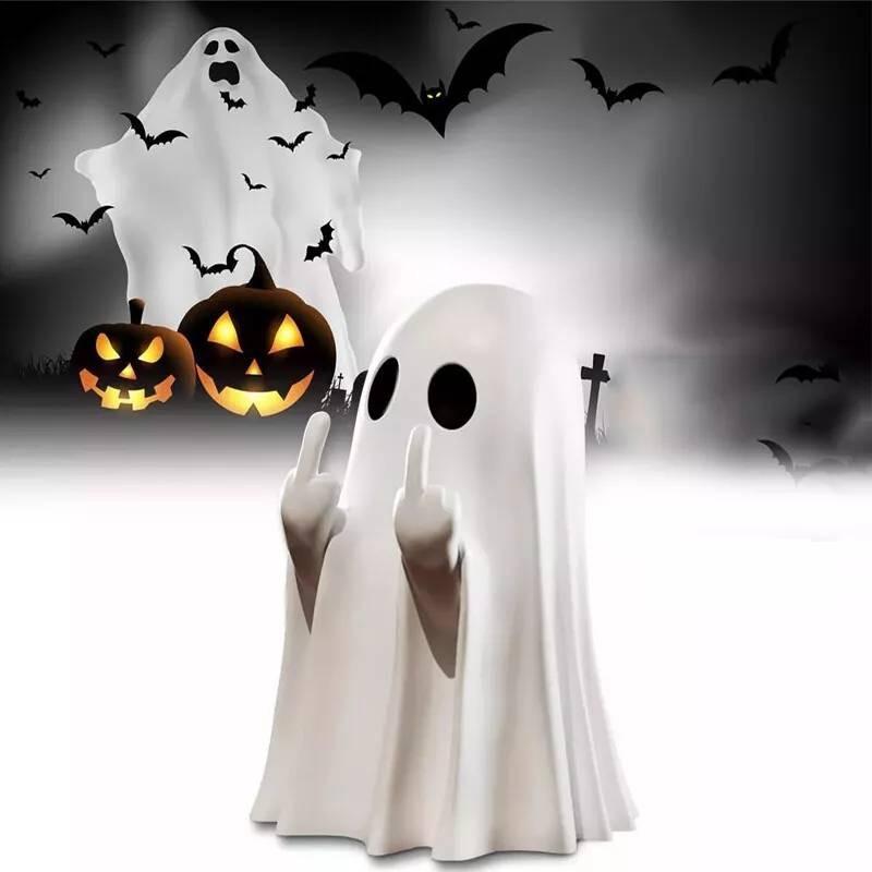 Adorable Halloween Ghost Figurine Set For Charming Home Office And Garden Decor