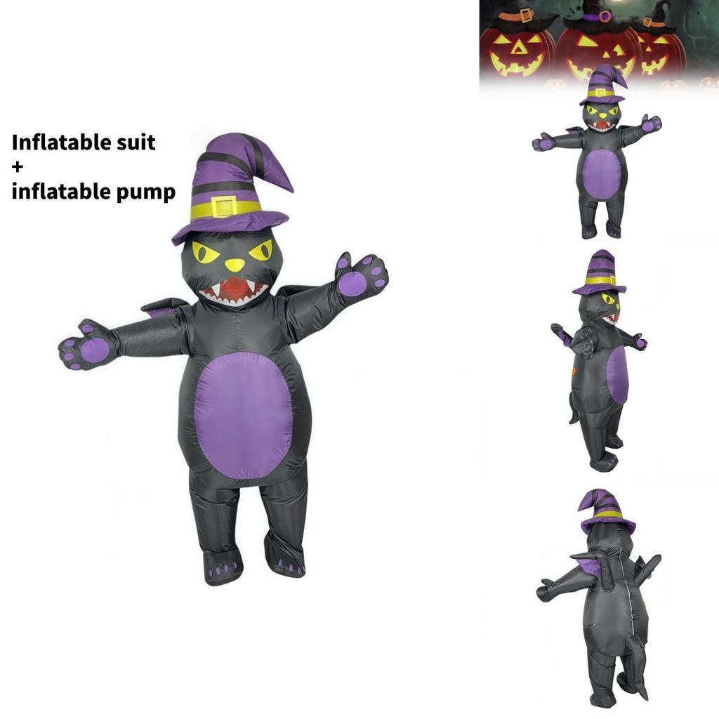 Halloween Cat Inflatable Costume With Animal Cartoon Walking Suit For Kids And Adults