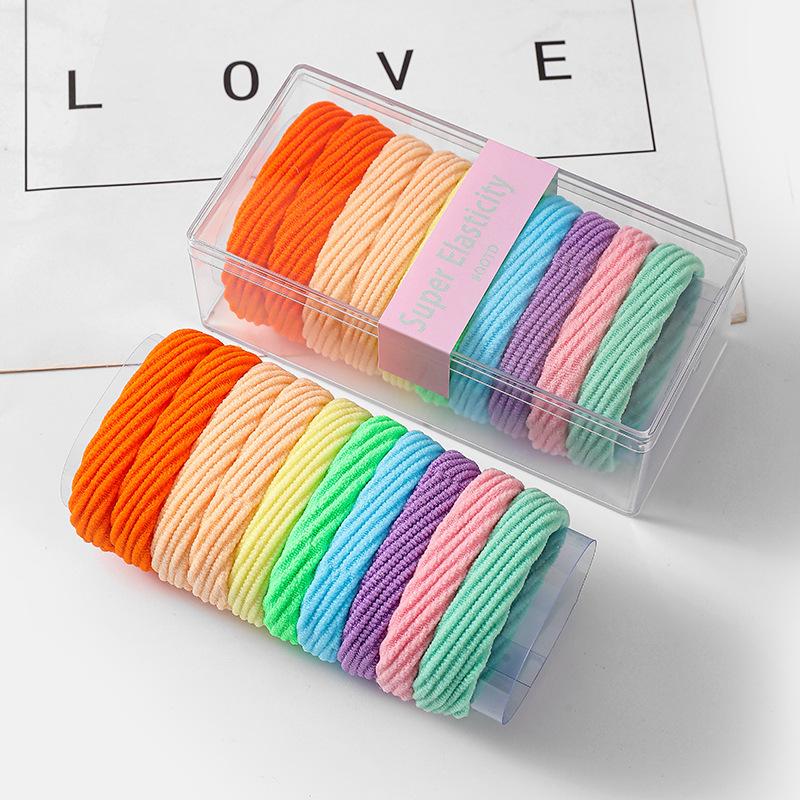 High ponytail hair ring 2026 new seamless rubber band women's tie head high elastic durable hair rope leather cover ponytail hair accessories