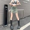 **Summer 2025 High-Waist Retro Denim A-Line Mini Skirt**
