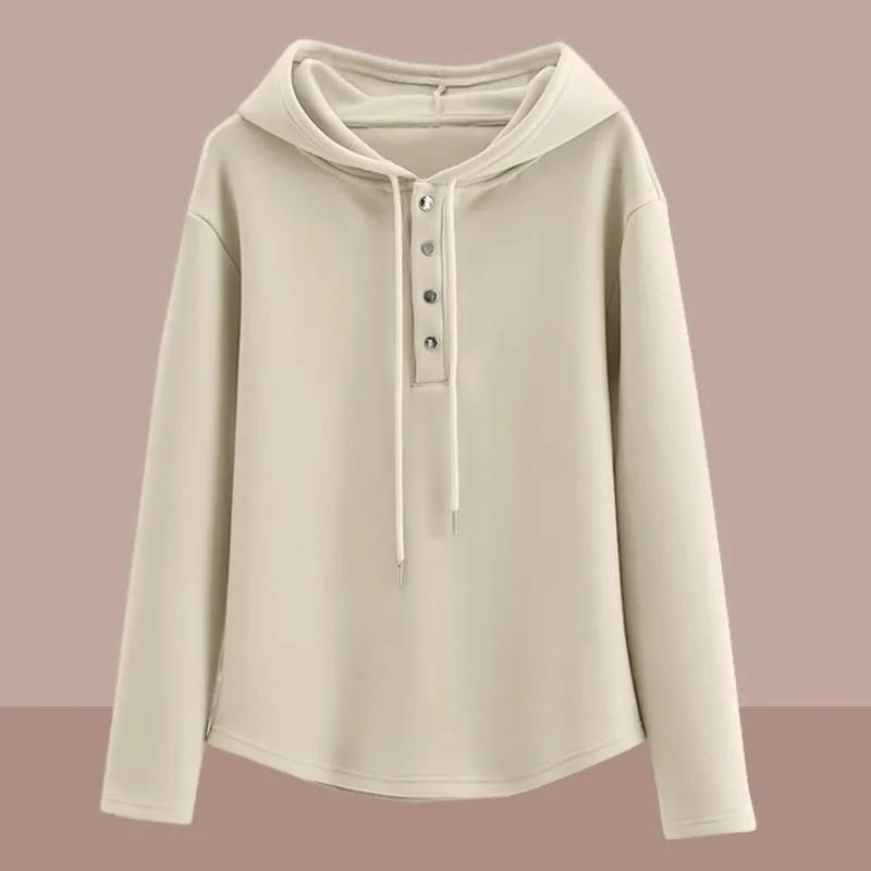 Velvet Sweater Women's Spring and Autumn High-end Hooded Top Western Style Age-reducing Long-sleeved Jacket