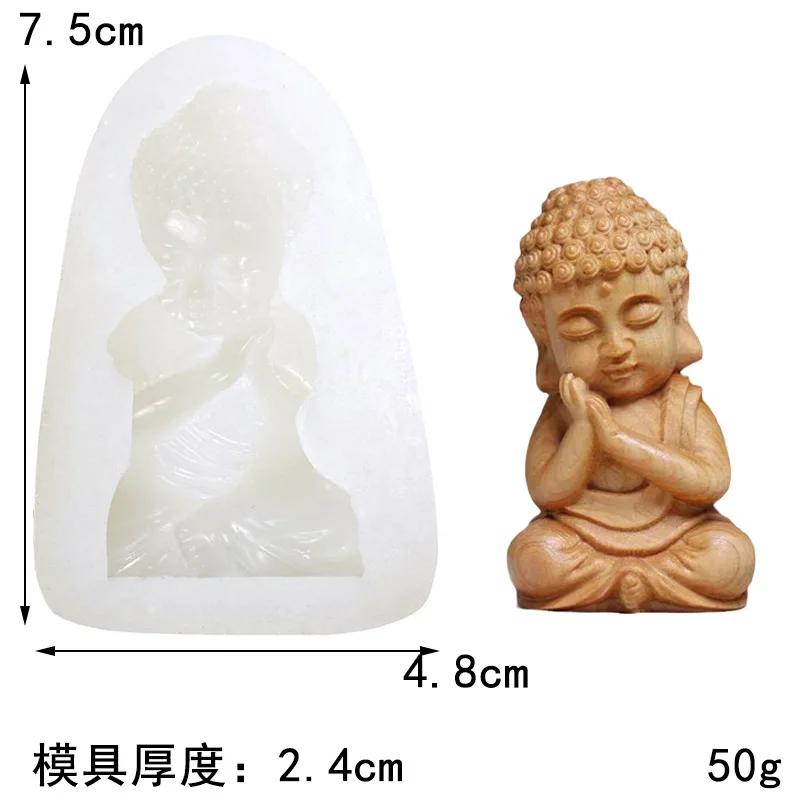 3D Lotus Buddha Silicone Candle Mould Resin Aromatherapy Gypsum Candle Wax Clay Crafts Decor DIY Monk Buddhist Home Decor Crafts