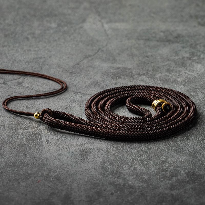 Handmade Adjustable Black and Red Woven Copper Pendant Necklace for Men and Women