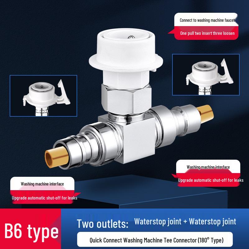 Dual Outlet Washing Machine Faucet Splitter Valve