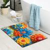 Yousheng Floor Mat Quick-Drying Vibrant Color Floral Design Non-Slip Backing Rug Bathroom Living Room Door Mat Home Decor