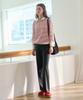 Deuloupisumeon Striped Collar String T-Shirt [Red]