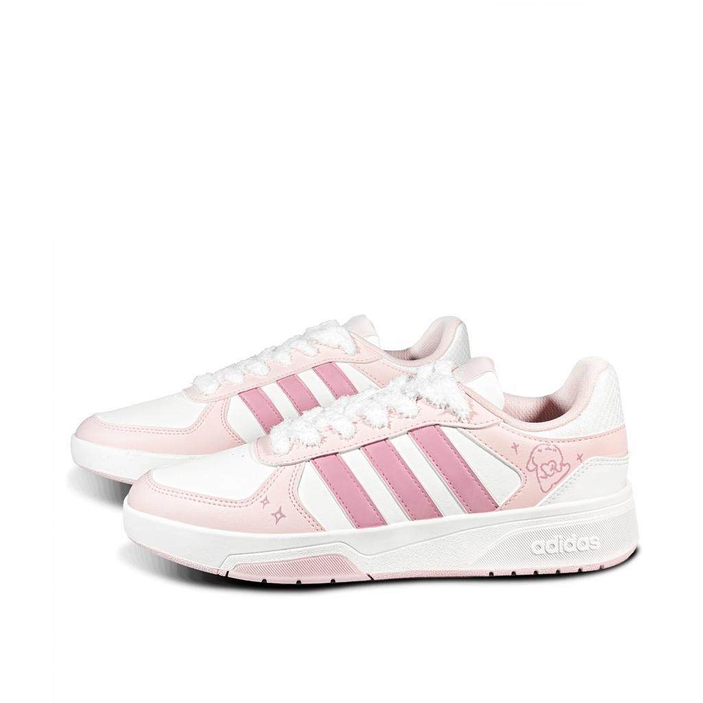 Adidas COURTBEAT Rabbit Hair Stroll Low top Skateboard Shoes Unisex Pink White KI6785(Team-814)-Random packaging bags