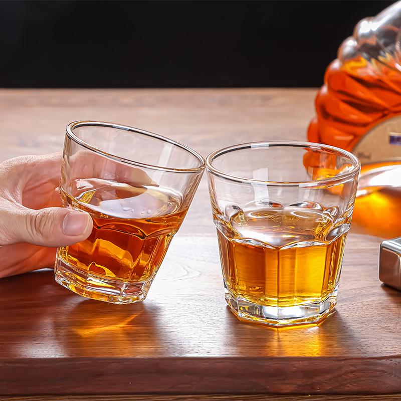 Classic Thick Wine Glass Whiskey Cocktail Glasses Juice Tea Beverage Mugs Transparent Drinkware Beer Glass Modern Wine Utensils