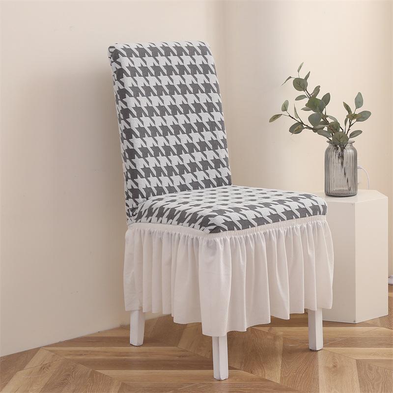 Dining Chair Cover Elastic Stool Cover Thickened Chair Cover Universal Household Dining Table Backrest Integrated Stool Cover Hotel