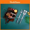 Ensemble d'outils BBQ en acier inoxydable de qualité supérieure pour l'extérieur et la maison Comprend une pince, une fourchette et une spatule
