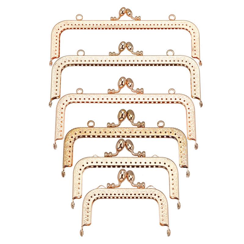 Quadratische Wassertropfen-Prägeverschluss: Gold & Grün Antike Goldene Tasche Beschläge - Griff & Riemen für DIY