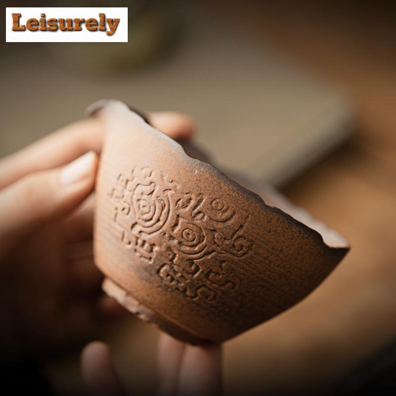 Chinese Old Mud Clay Coarse Pottery Tea Pitcher Tea Divider Cha Hai Dispenser Justice Cup Fair Mug Teaware Decoration Supplies