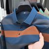 Firstview Men's Striped Cotton Long-Sleeve Polo Shirt