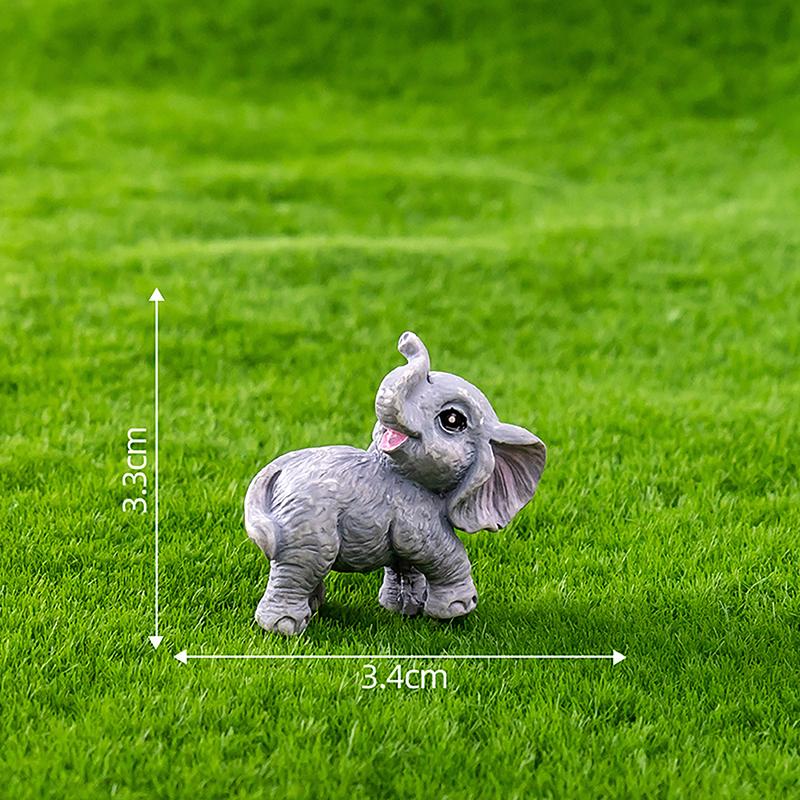 Creative Miniature Animal Elephant Cute Decoration Resin Bonsai Doll Fairy Tale Garden Decoration Desktop Small Ornaments
