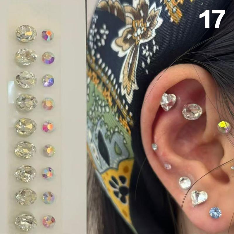 Módní mašlička Barevné kamínky Perly Nálepky na ušní body Tlakové tyčinky na uši Akupunktura Aurikulární ušní nálepky Masáž
