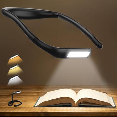 LED světlo na čtení na krk, Dobíjecí pletací světlo, Lampa na čtení na krk 3 barvy a 5 nastavitelných jasů Světlo na knihu
