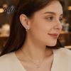 Bow Pendant Necklace Women's Sparkly Necklace Rhinestone Knot High-quality