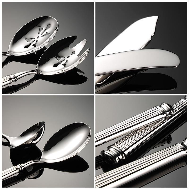 304 Forged Roman Column Hotel Stainless Steel Western Tableware Steak Knife Fork Spoon Cake Shovel Common Spoon Cream