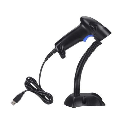 1 Stück Handheld USB 1D Barcode-Scanner mit Ständer Barcode-Lesegerät für POS, kabelgebunden, E-Commerce, Lagerverwaltung, Bibliotheksausleihe