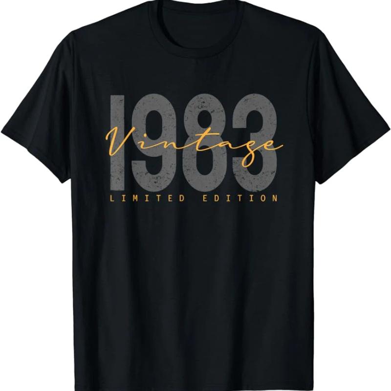 Men's 43st Birthday T-Shirt: Born 1983 Retro Streetwear Style Vintage Retro for Men's Graphic T-Shirts Birthday Gifts TShirt