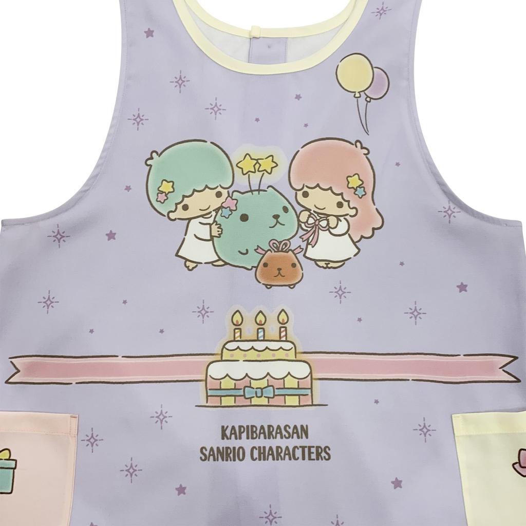 Atelier Momo and Momo Capybara-san Sanrio Characters Apron, Open Back, Purple, Women's, Sizes M-L, KPA44109-52
