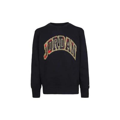 Nike Letter Print Pattern Sports Sweatshirt Plaid Hoodie Kids Hoodies Black 95B980-023