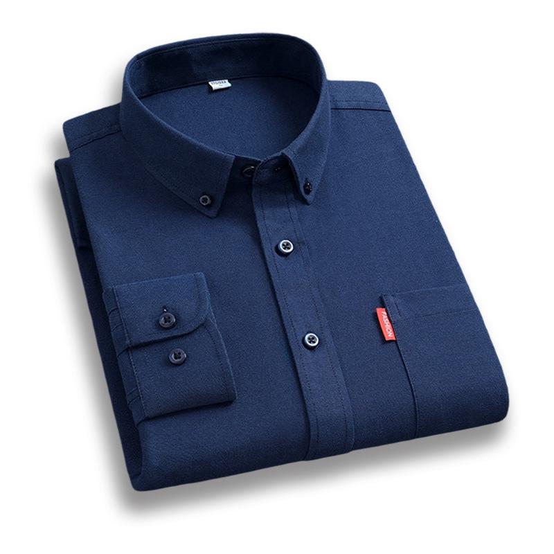 Men's Long Sleeve Business Casual Oxford Shirt