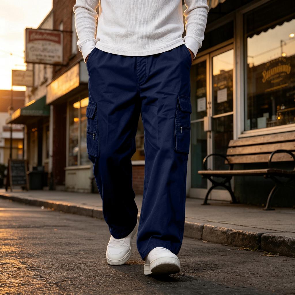 Pantaloni Cargo Casual Colorati da Uomo con 4 Tasche e Vita Elastica per Escursionismo, Arrampicata e Sport all'Aperto
