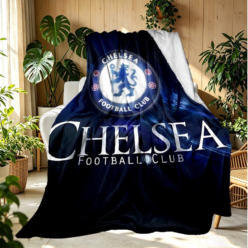 Football club.C Pattern Blanket for Home Decoration, Bed, Sofa, Car Travel, Camping, Suitable for All Seasons, Birthday Christmas Gift