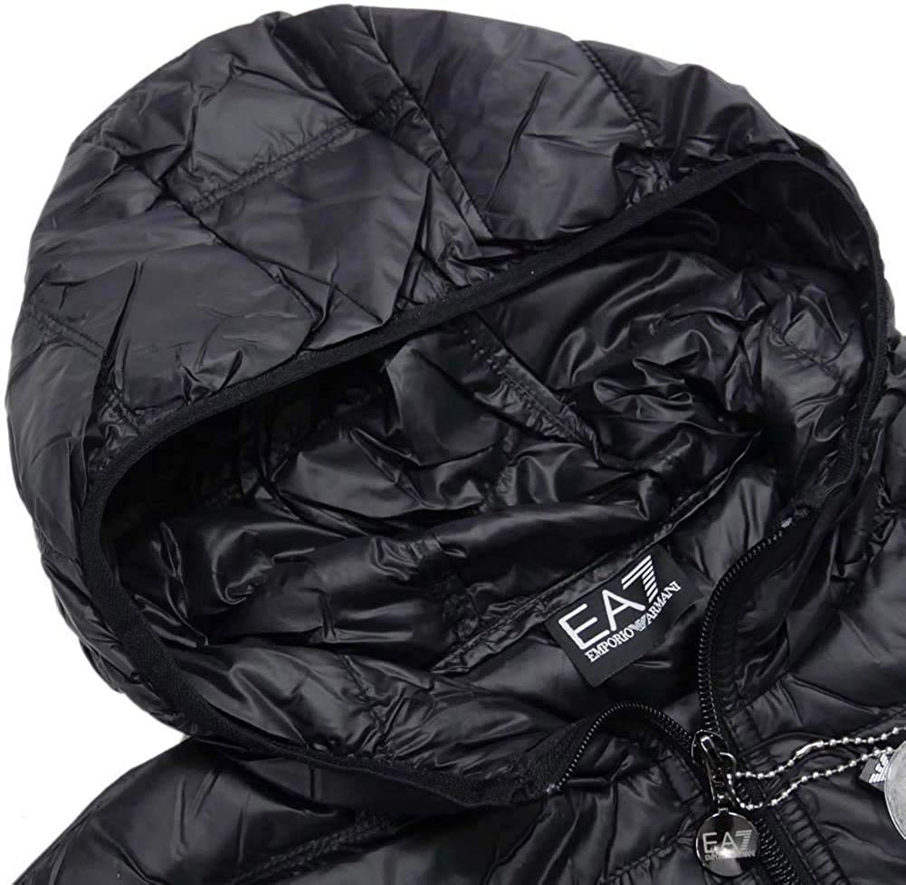 Emporio Armani EA7 Light Down Jacket Hoodie Silver Logo S [Emporio Armani] Men's