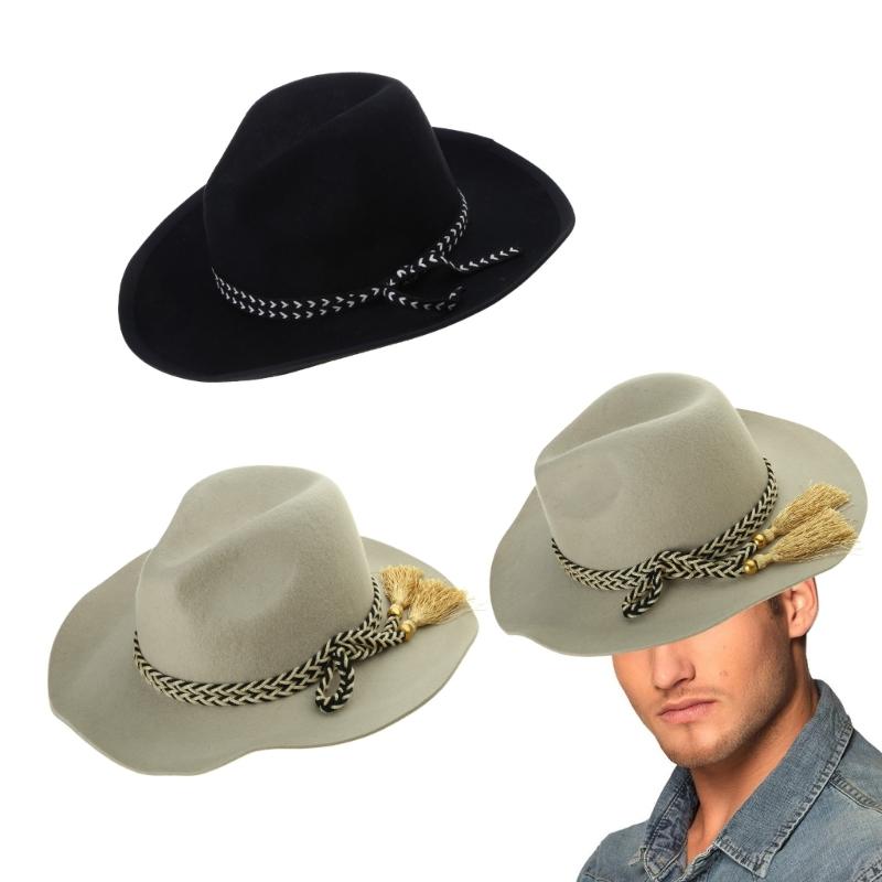 Cowboy Hat Fedoras Western Short-Brimmed Hat for Women Man Casual Wear Western Fedoras Man Women Unisex Wear