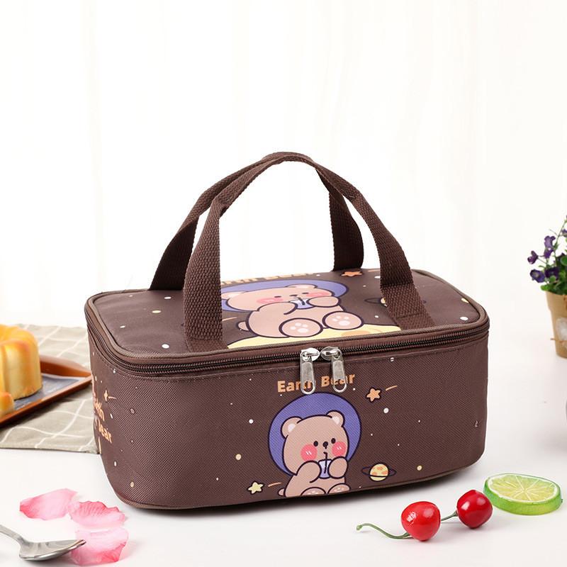 Cartoon Insulated Lunch Bag With Aluminum Foil For Students And Kids