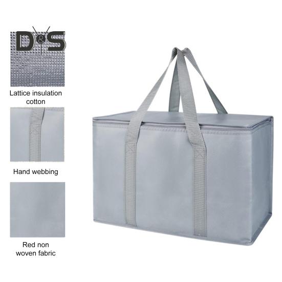 Große, isolierte Picknicktasche mit Reißverschluss, Lunch-Tragetasche, wiederverwendbare Lebensmittel-Tragetasche, Getränke-Kühltasche für Camping, Picknicks und Reisen