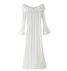 Elegante Abito in Pizzo Bardot a Vita Alta per la Moda Primavera Donna