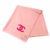 Excellent Stall COCO Mark Large Size with Fringe Pink Cashmere Women 23C Used