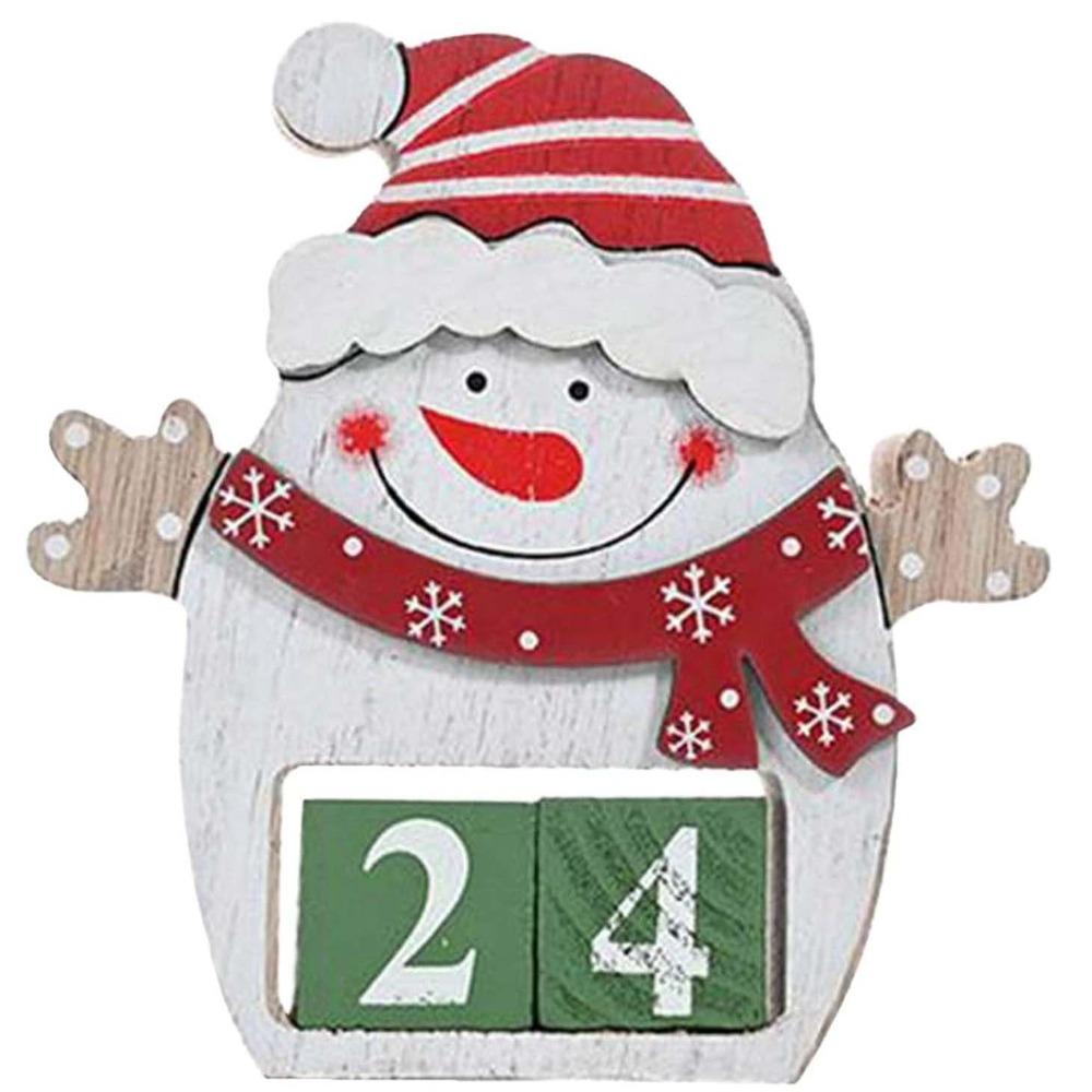 Wood Christmas Countdown Calendar DIY Christmas Desktop Ornaments Elk Advent Calendar  Navidad