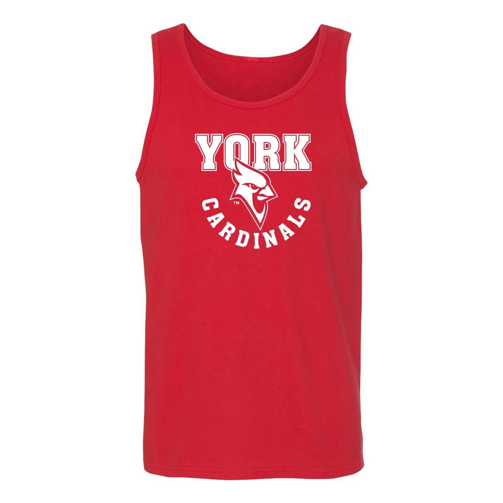York College Cardinals Arch Logo Tank Top - Red L